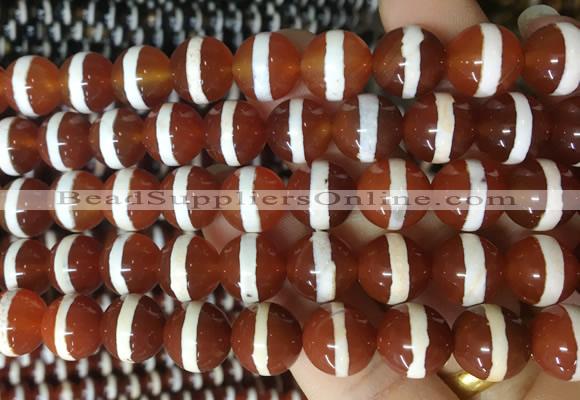 AGBS190 15 inches 12mm round tibetan dzi agate beads wholesale