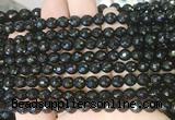 AGBS241 15 inches 6mm faceted round black agate beads wholesale