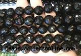 AGBS244 15 inches 12mm faceted round black agate beads wholesale