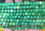 AGBS292 15 inches 6mm faceted round green dragon veins agate beads wholesale