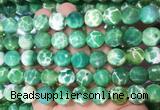 AGBS295 15 inches 12mm faceted round green dragon veins agate beads wholesale