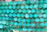AGBS298 15 inches 8mm faceted round green dragon veins agate beads wholesale