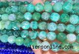 AGBS300 15 inches 12mm faceted round green dragon veins agate beads wholesale