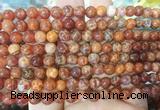 AGBS308 15 inches 6mm round red dragon veins agate beads wholesale