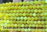 AGBS318 15 inches 6mm round yellow dragon veins agate beads wholesale