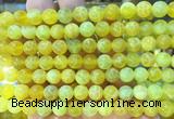 AGBS319 15 inches 8mm round yellow dragon veins agate beads wholesale