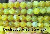 AGBS321 15 inches 12mm round yellow dragon veins agate beads wholesale
