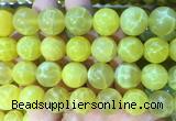 AGBS322 15 inches 14mm round yellow dragon veins agate beads wholesale