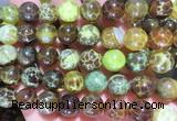 AGBS327 15 inches 12mm round yellow dragon veins agate beads wholesale
