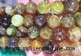 AGBS328 15 inches 14mm round yellow dragon veins agate beads wholesale