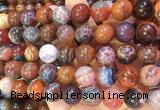 AGBS339 15 inches 12mm round coffee dragon veins agate beads wholesale