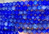 AGBS343 15 inches 8mm round blue dragon veins agate beads wholesale