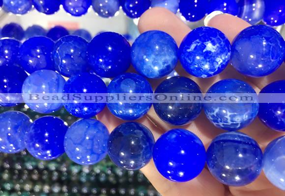 AGBS347 15 inches 16mm round blue dragon veins agate beads wholesale