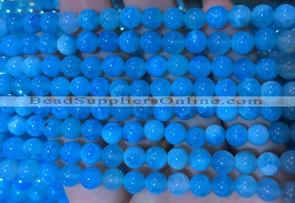 AGBS349 15 inches 6mm round blue dragon veins agate beads wholesale