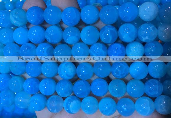 AGBS351 15 inches 10mm round blue dragon veins agate beads wholesale