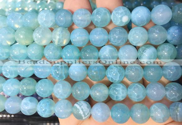 AGBS357 15 inches 10mm round blue dragon veins agate beads wholesale