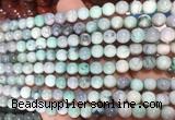 AGBS359 15 inches 6mm round green dragon veins agate beads wholesale