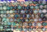 AGBS364 15 inches 8mm round green dragon veins agate beads wholesale