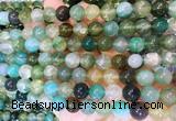AGBS369 15 inches 8mm round green dragon veins agate beads wholesale