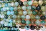 AGBS370 15 inches 10mm round green dragon veins agate beads wholesale