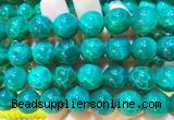 AGBS383 15 inches 14mm round green dragon veins agate beads wholesale