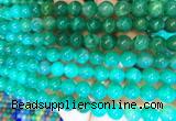 AGBS386 15 inches 8mm round green dragon veins agate beads wholesale