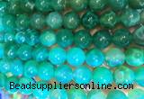 AGBS388 15 inches 12mm round green dragon veins agate beads wholesale