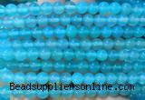 AGBS390 15 inches 6mm round blue agate beads wholesale