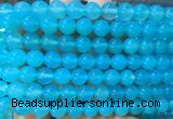 AGBS391 15 inches 8mm round blue agate beads wholesale