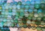AGBS395 15 inches 8mm round green agate beads wholesale