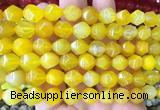 AGBS411 15 inches 10mm faceted nuggets agate gemstone beads wholesale