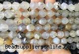 AGBS414 15 inches 10mm faceted nuggets agate gemstone beads wholesale