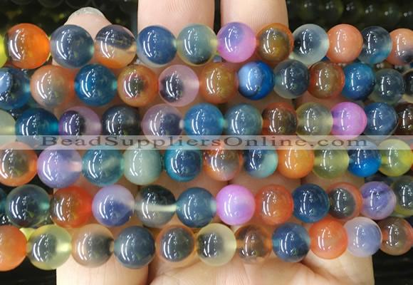 AGBS422 15 inches 8mm faceted round sugar heart agate beads wholesale