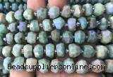 AMBS09 15 inches 5*10mm - 7*11mm faceted nuggets AB-color amazonite beads