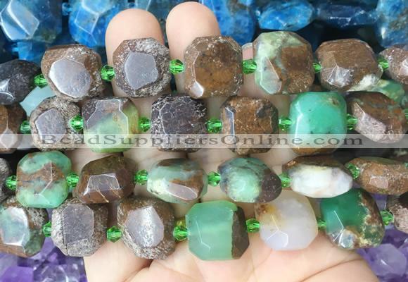 AUBS01 15 inches 12*14mm - 14*16mm faceted freeform Australia chrysoprase beads