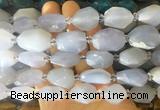 BCBS23 15 inches 12*16mm - 15*20mm faceted nuggets blue chalcedony beads