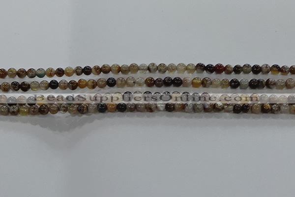 CAA1035 15.5 inches 4mm round dragon veins agate beads wholesale