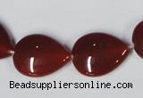 CAA166 15.5 inches 15*20mm flat teardrop red agate gemstone beads