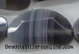 CAA257 15.5 inches 25*40mm faceted freeform grey line agate beads