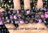 CAA3090 15 inches 10mm faceted round fire crackle agate beads wholesale