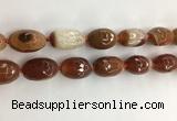 CAA3797 15*25mm - 18*28mm faceted rice agate druzy geode beads