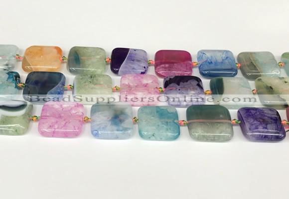 CAA4423 15.5 inches 20*20mm square agate druzy geode beads