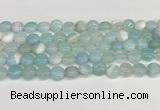 CAA4584 15.5 inches 10mm flat round banded agate beads wholesale