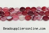 CAA4607 15.5 inches 16mm flat round banded agate beads wholesale