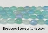 CAA4714 15.5 inches 15*20mm flat teardrop banded agate beads wholesale