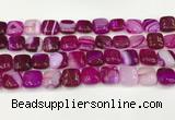 CAA4736 15.5 inches 12*12mm square banded agate beads wholesale