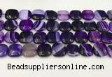 CAA4742 15.5 inches 14*14mm square banded agate beads wholesale