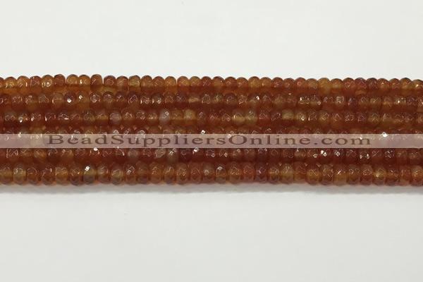 CAA5442 15.5 inches 6*8mm faceted rondelle agate gemstone beads