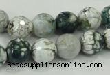 CAA720 15.5 inches 12mm faceted round fire crackle agate beads