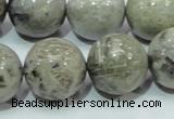 CAB71 15.5 inches 20mm round silver needle agate gemstone beads